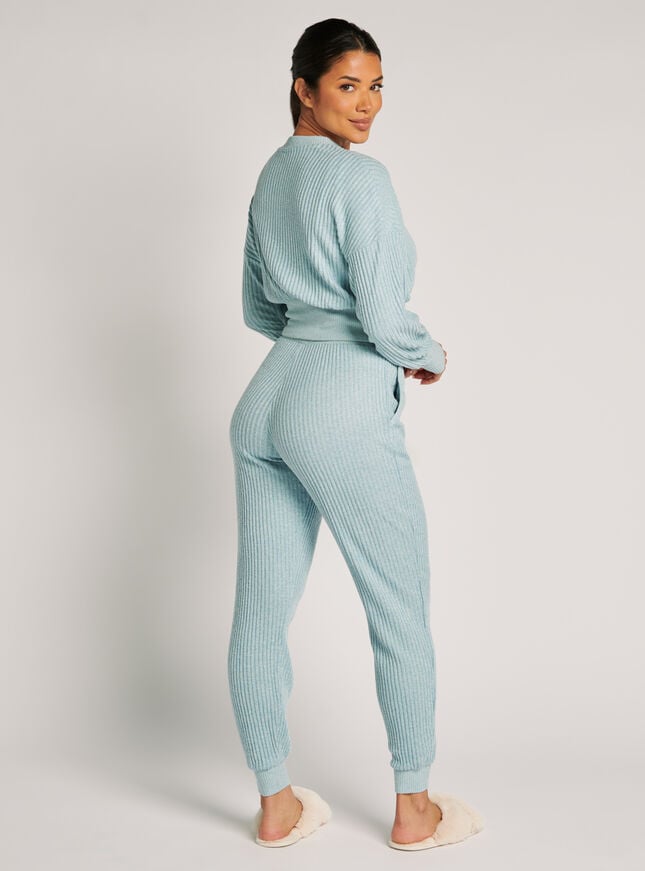 Boux Avenue Maya Ribbed Joggers - Blue Mix