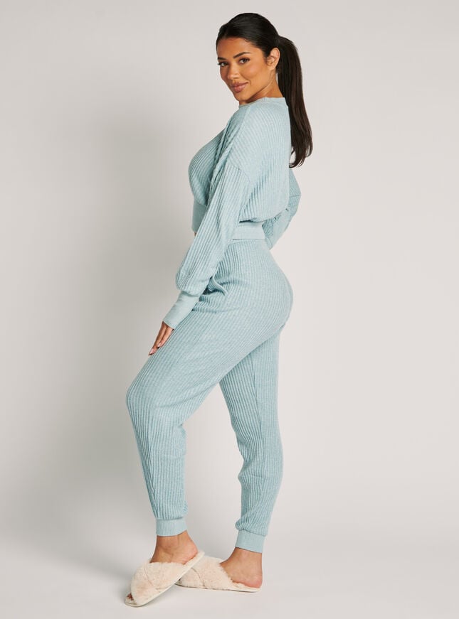 Boux Avenue Maya Ribbed Joggers - Blue Mix