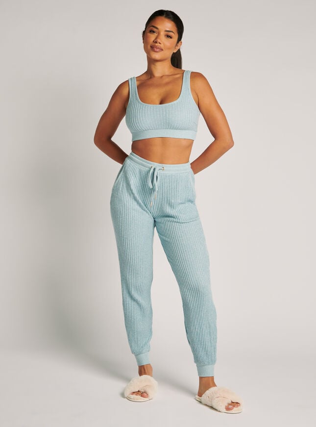 Boux Avenue Maya Ribbed Joggers - Blue Mix
