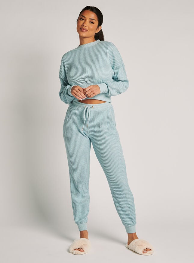 boux avenue Maya ribbed joggers - Blue Mix