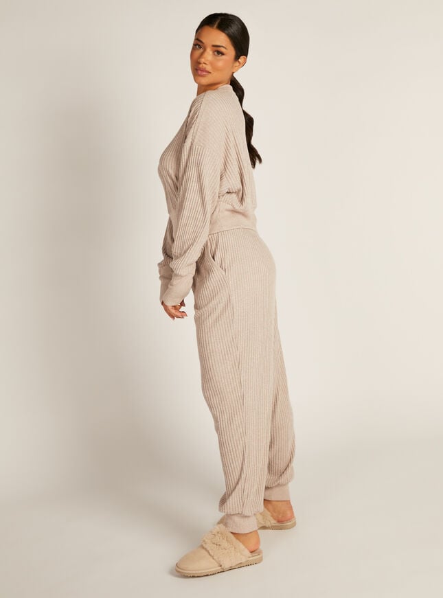 Boux Avenue Maya Ribbed Top - Oatmeal