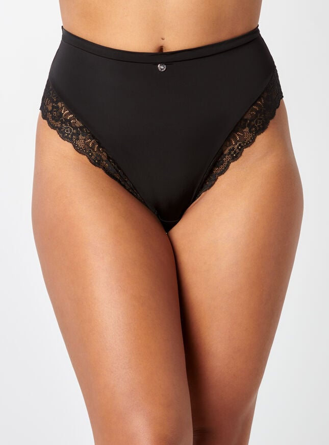 boux avenue Microfibre high waist briefs - Black
