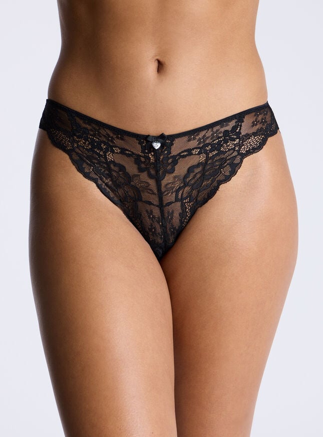 boux avenue Mollie lace brazilian knickers - Black