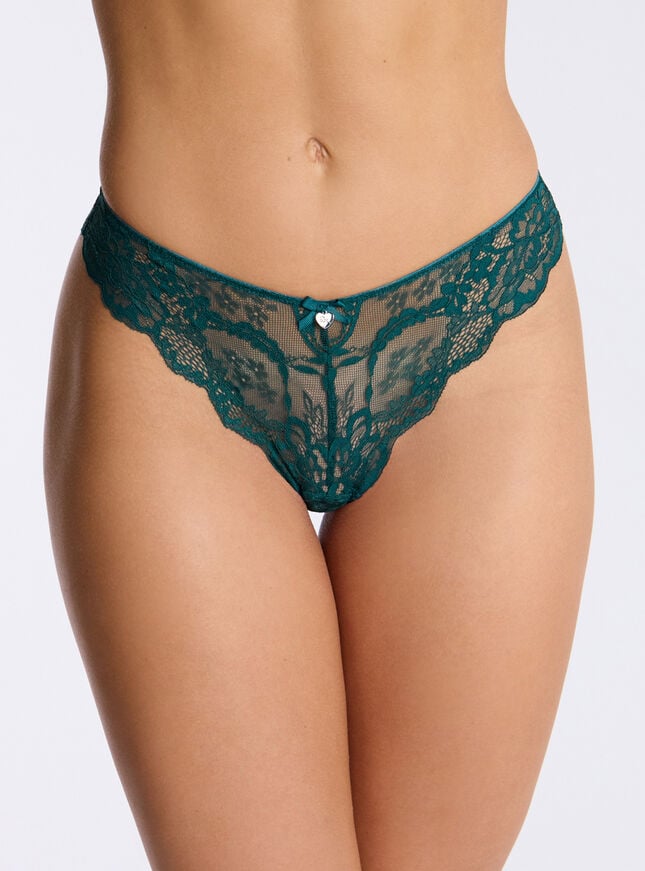 boux avenue Mollie lace brazilian knickers - Emerald