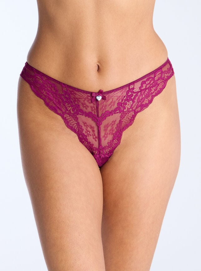 boux avenue Mollie lace brazilian knickers - Grape
