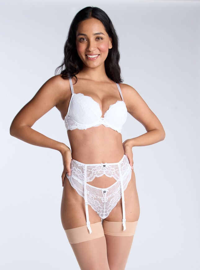 Boux Avenue Mollie Lace Suspender Belt - White