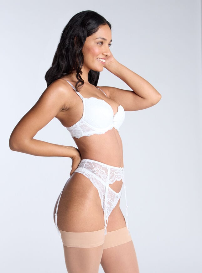 Boux Avenue Mollie Lace Suspender Belt - White