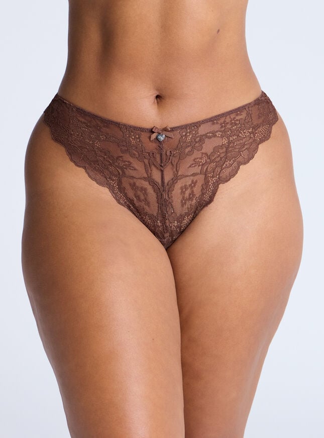boux avenue Mollie lace thong - 04 Deep
