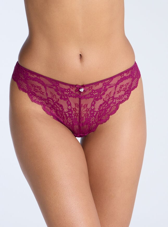 boux avenue Mollie lace thong - Grape
