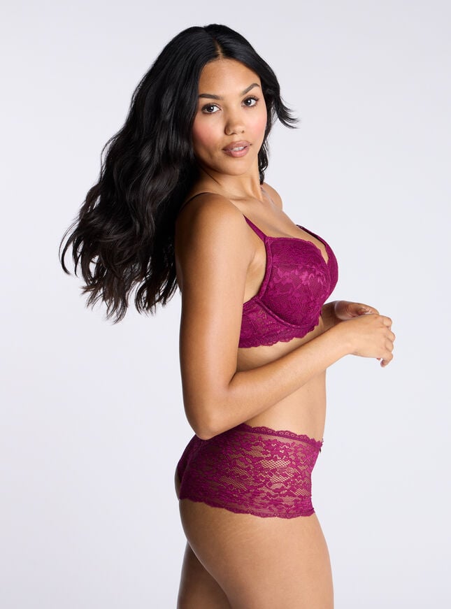 Boux Avenue Mollie Padded Plunge Bra - Grape