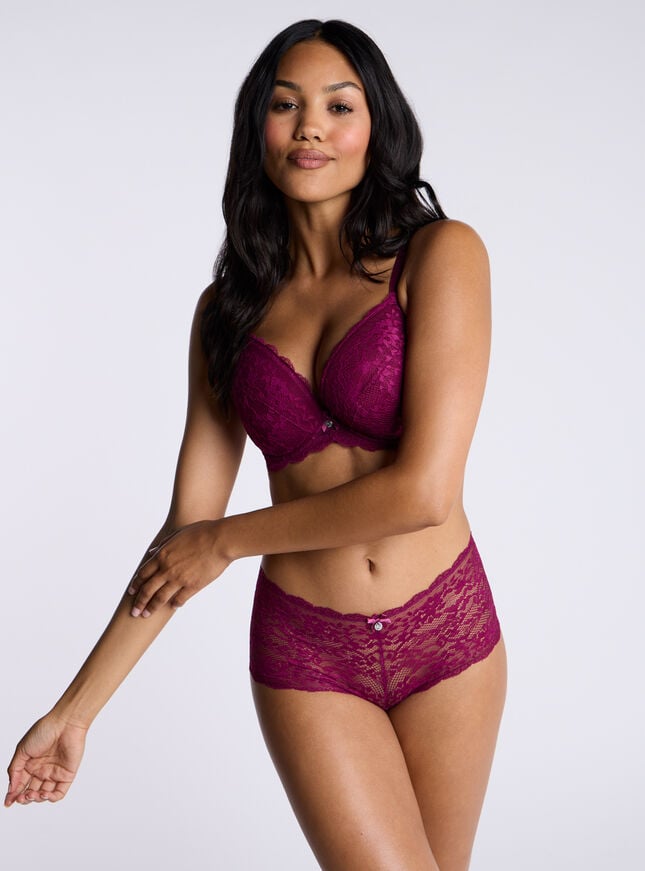 Boux Avenue Mollie Padded Plunge Bra - Grape