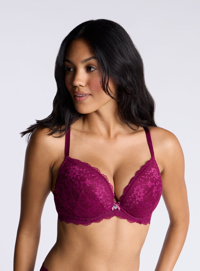 boux avenue Mollie padded plunge bra - Grape