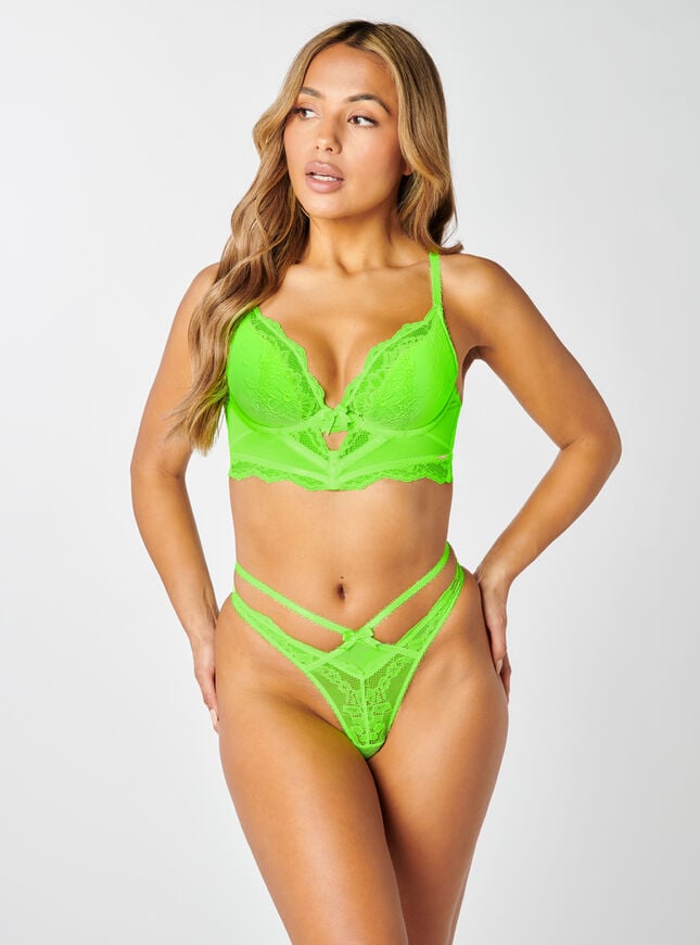 Boux Avenue Orlah Longline Bra - Neon Green