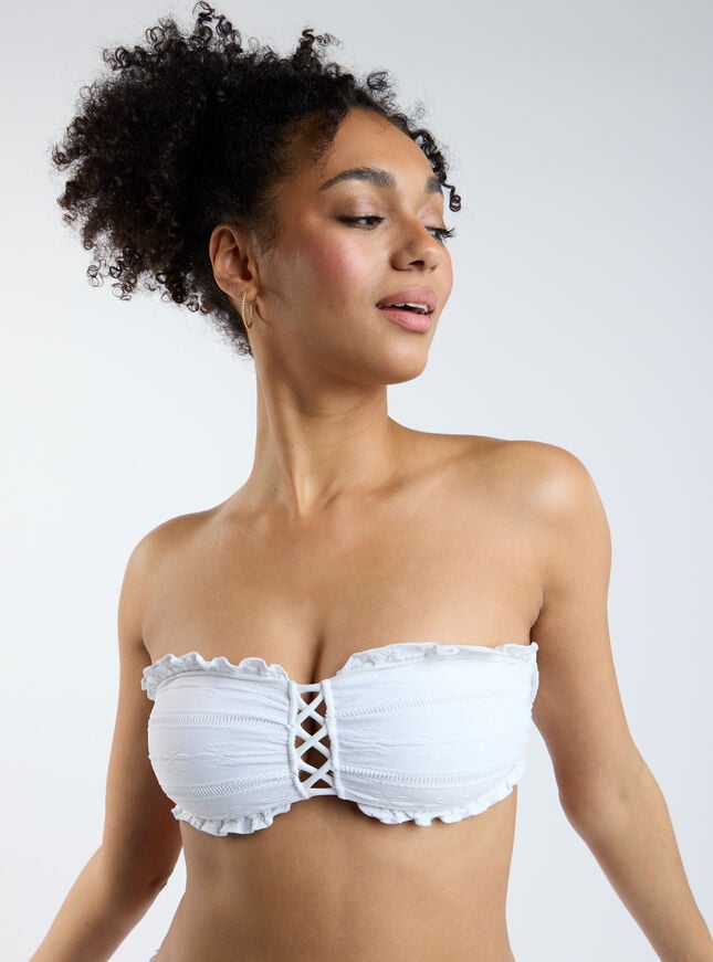 boux avenue Paxos bandeau bikini top - White