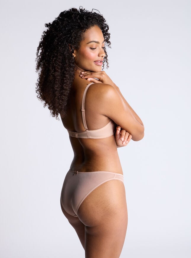 Boux Avenue Petal Satin Plunge Bra - Champagne