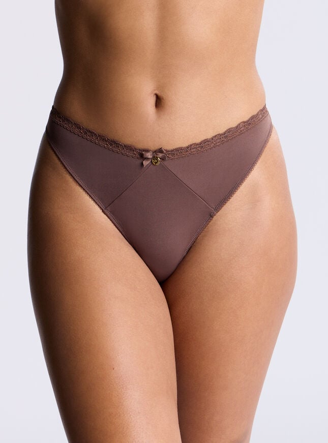 boux avenue Petra microfibre thong - Brown Mix