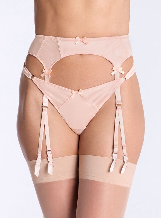 boux avenue Phoenix satin suspender belt - Blush