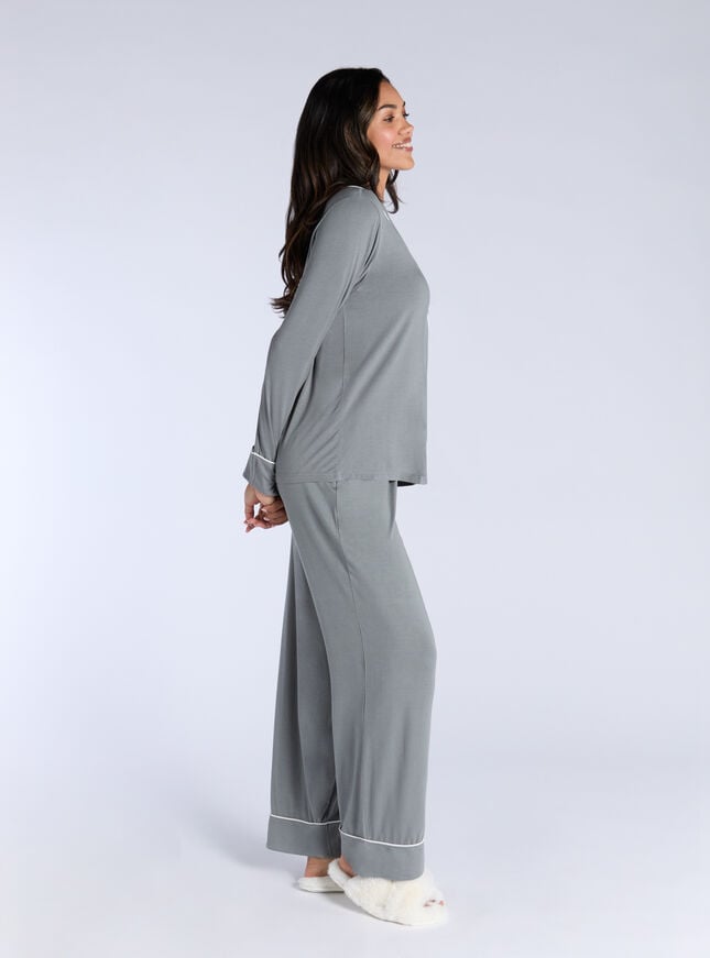 Boux Avenue Piping Modal Pyjama Set - Khaki