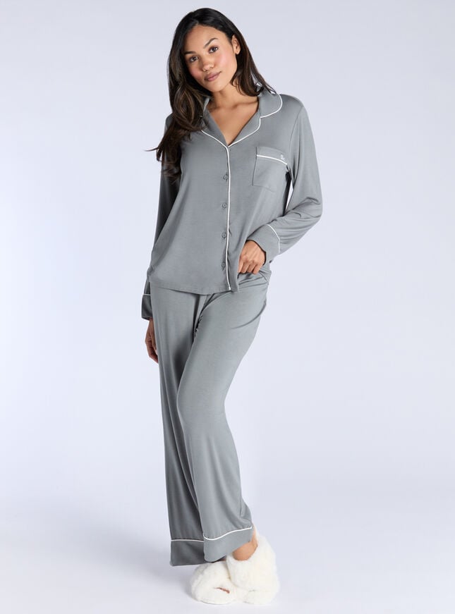 boux avenue Piping modal pyjama set - Khaki