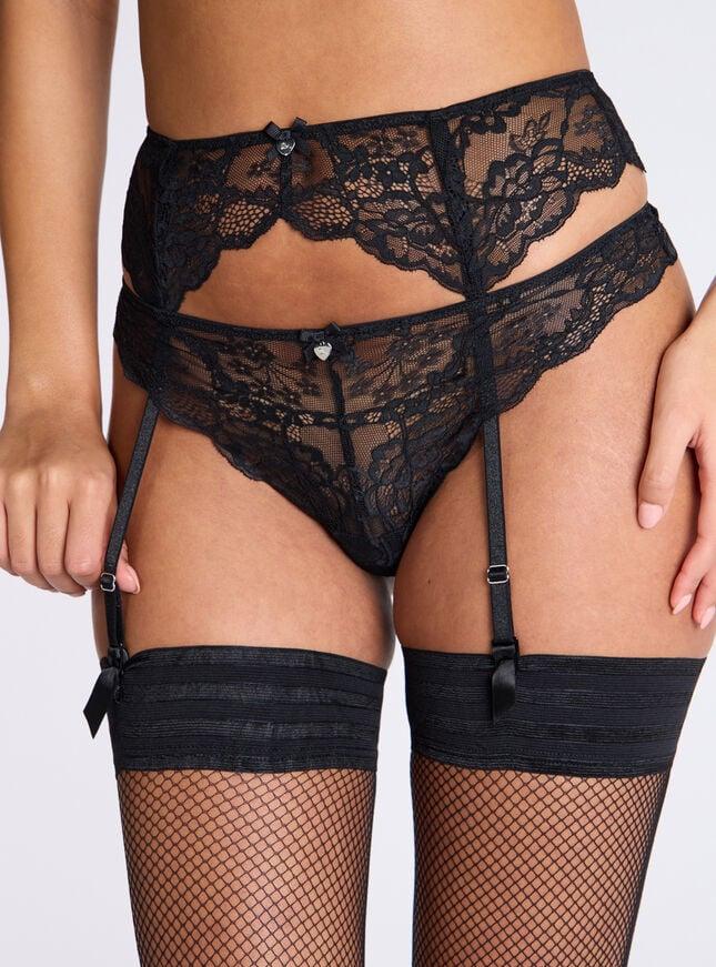 boux avenue Plain top fishnet stockings - Black