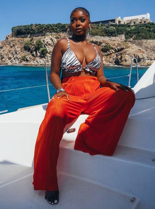 boux avenue Plisse beach trousers - Orange