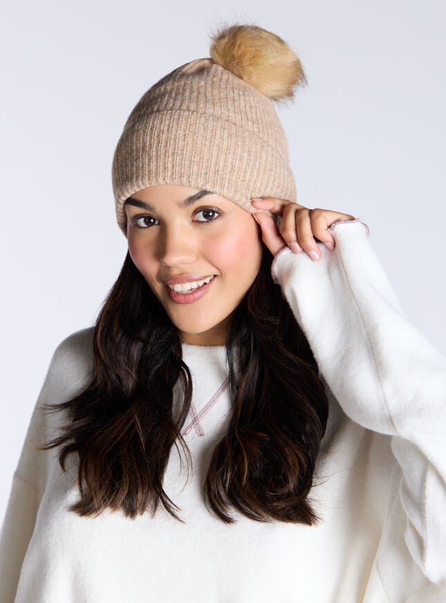boux avenue Pom pom hat - Oatmeal