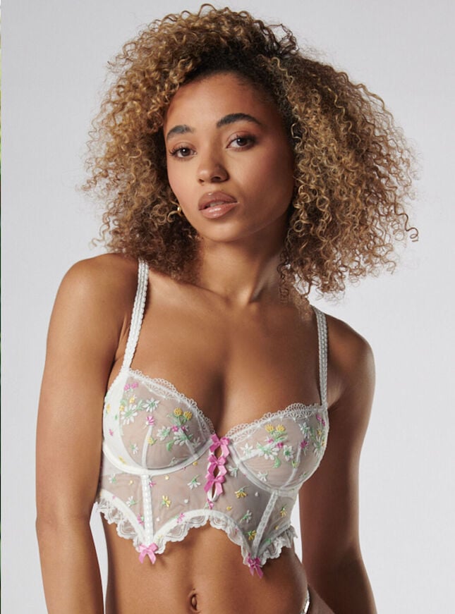 Boux Avenue Prymrose Longline Bra - White Mix