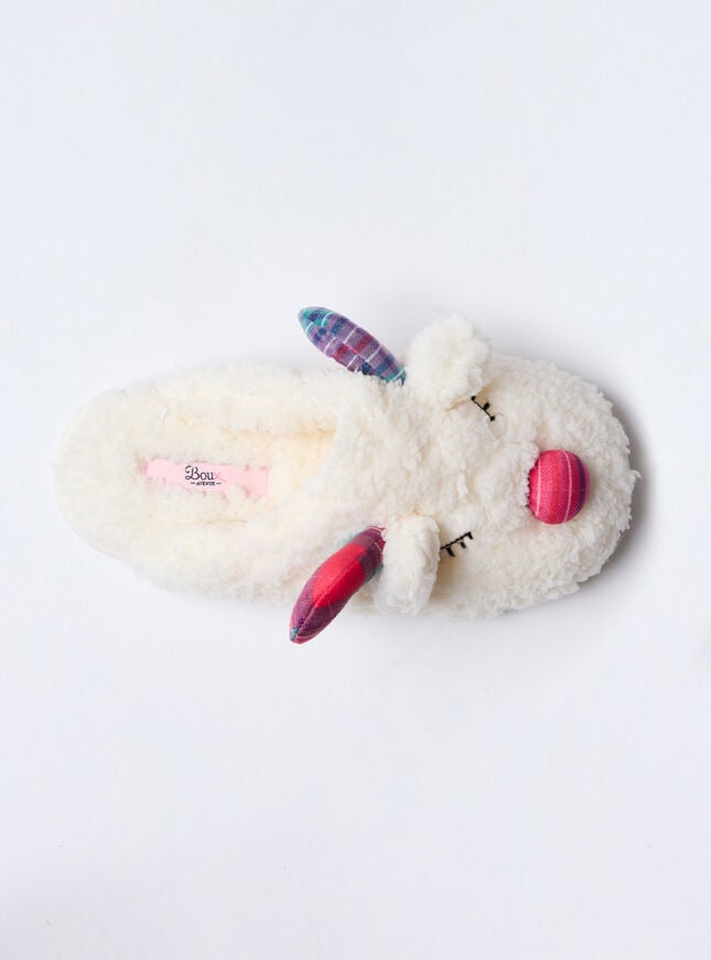 Boux Avenue Reindeer Mule Slippers - Ivory