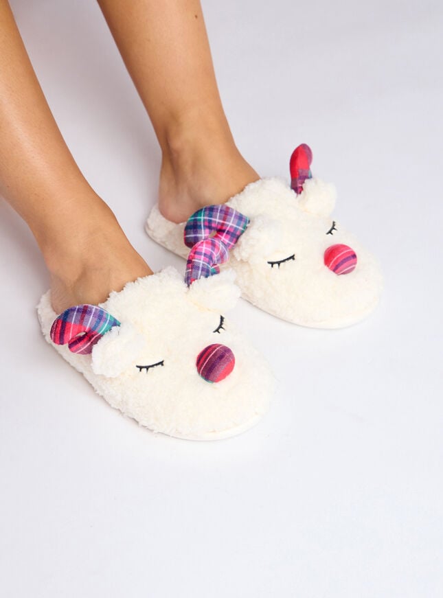 boux avenue Reindeer mule slippers - Ivory
