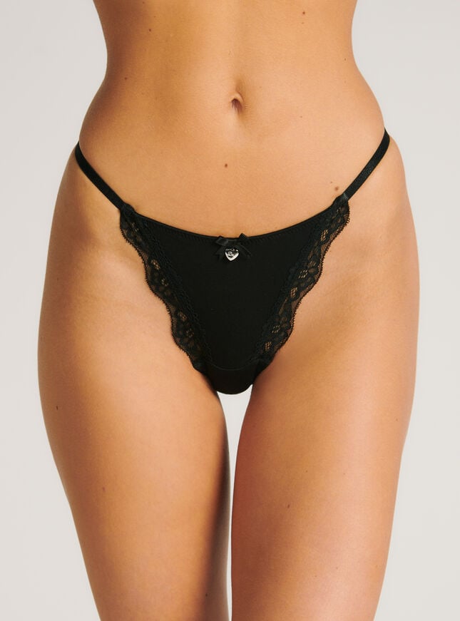boux avenue Remi tanga thong - Black