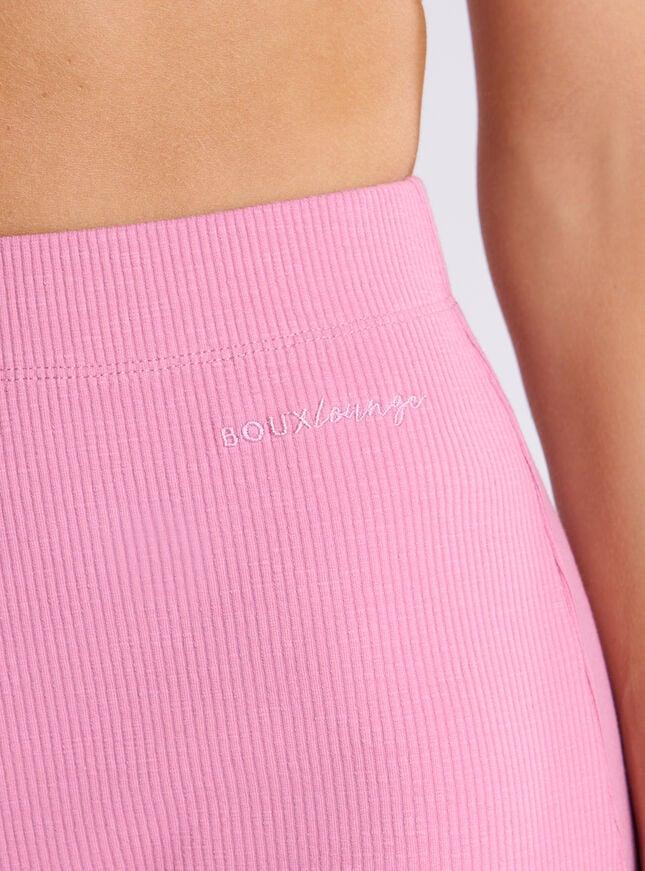 Boux Avenue Ribbed Cotton Shorts - Dusky Pink