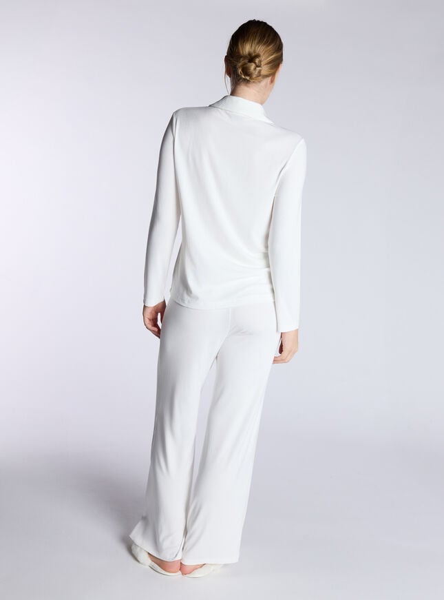 Boux Avenue Ribbed Modal Pyjama Top - Cream