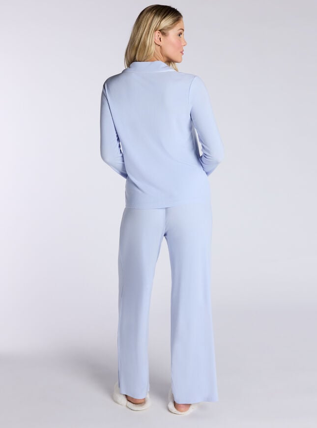 Boux Avenue Ribbed Modal Pyjama Top - Dove