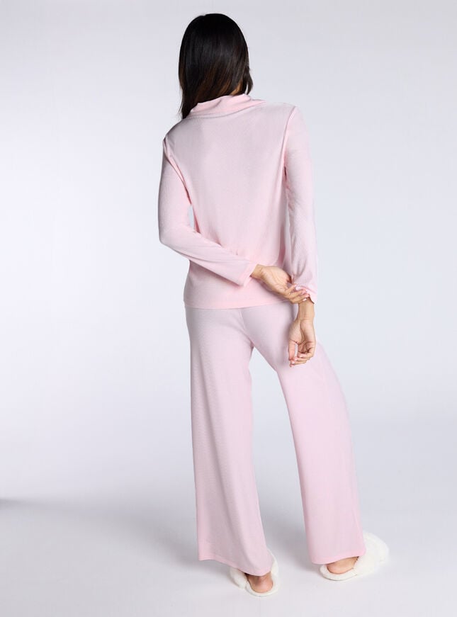 Boux Avenue Ribbed Modal Pyjama Top - Pink