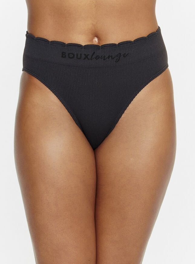 boux avenue Ribbed seamless scallop briefs - Black