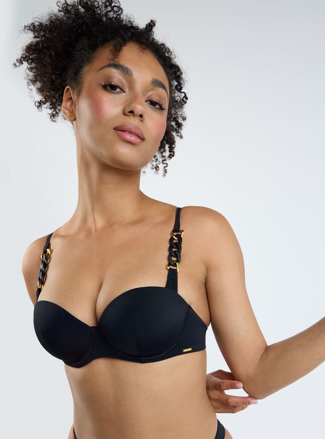 boux avenue Rio chain balconette bikini top - Black