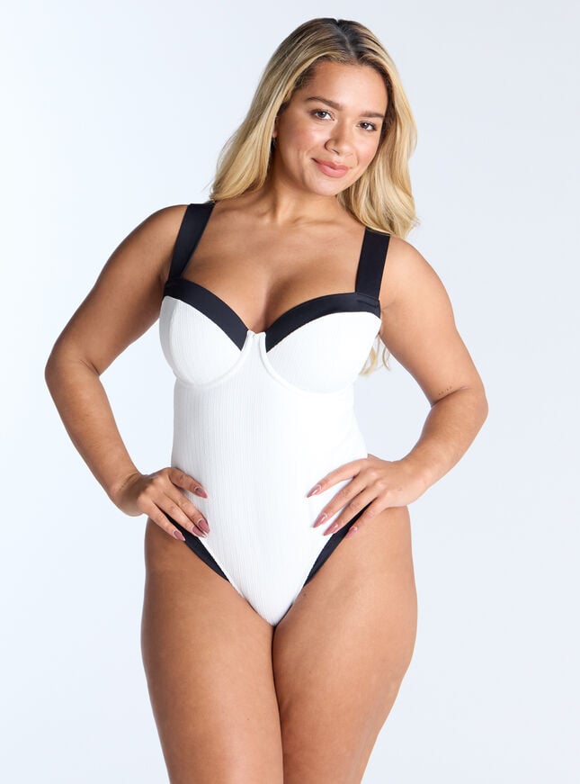 boux avenue Rivoli monochrome swimsuit - White Mix