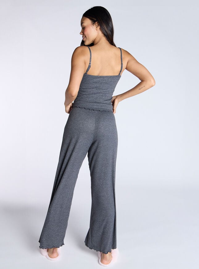 Boux Avenue Rosebud Ribbed Pyjama Set - Charcoal