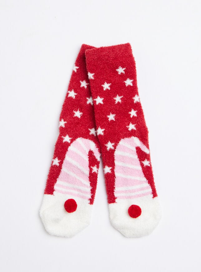 Boux Avenue Santa Fluffy Ankle Socks - Red Mix