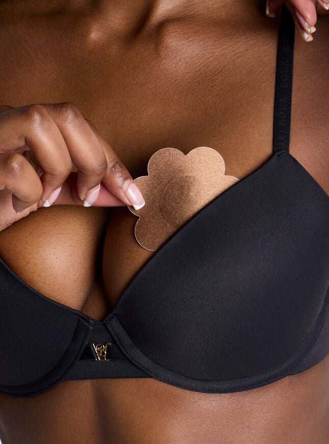 boux avenue Satin nipple petals - Chocolate