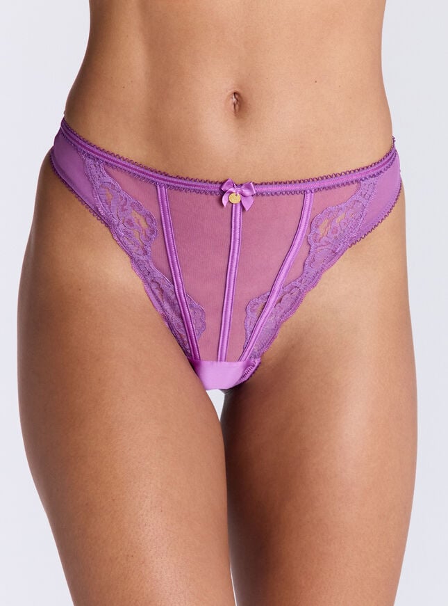 boux avenue Savannah mesh thong - Purple