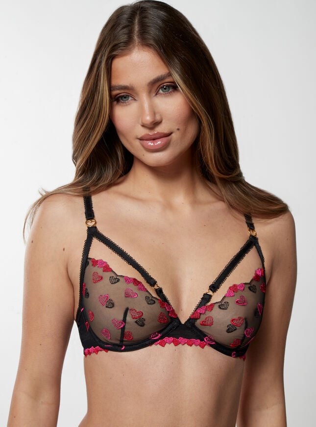 Boux Avenue Scarlette Plunge Bra - Black Mix
