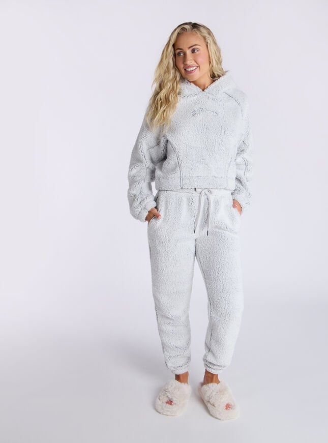 Boux Avenue Seamed Borg Lounge Set - Grey