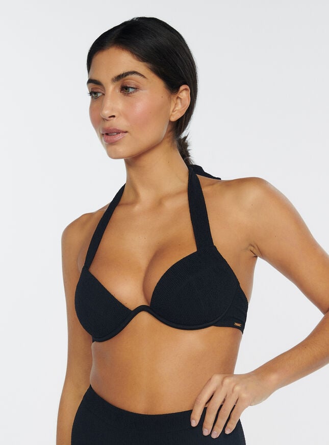 boux avenue Sorrento plunge bikini top - Black
