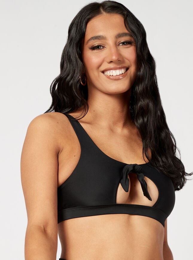 boux avenue St Lucia tie crop top bikini - Black