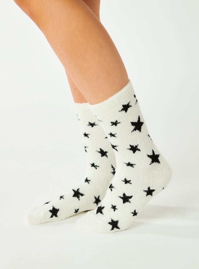 boux avenue Star cosy socks - Ivory Mix