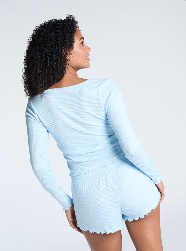 Boux Avenue Star Ribbed Short Pyjama Set - Blue Mix
