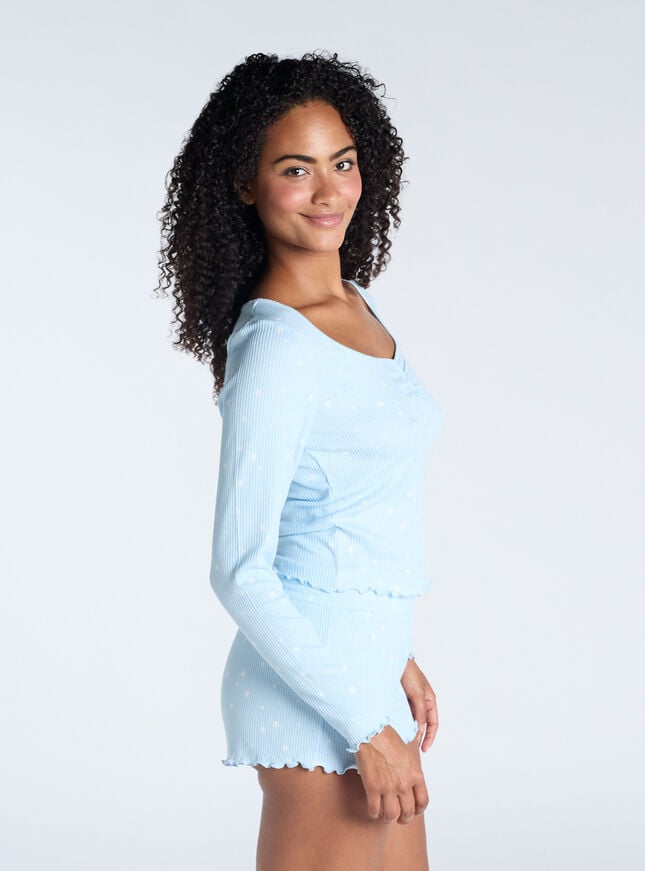 Boux Avenue Star Ribbed Short Pyjama Set - Blue Mix