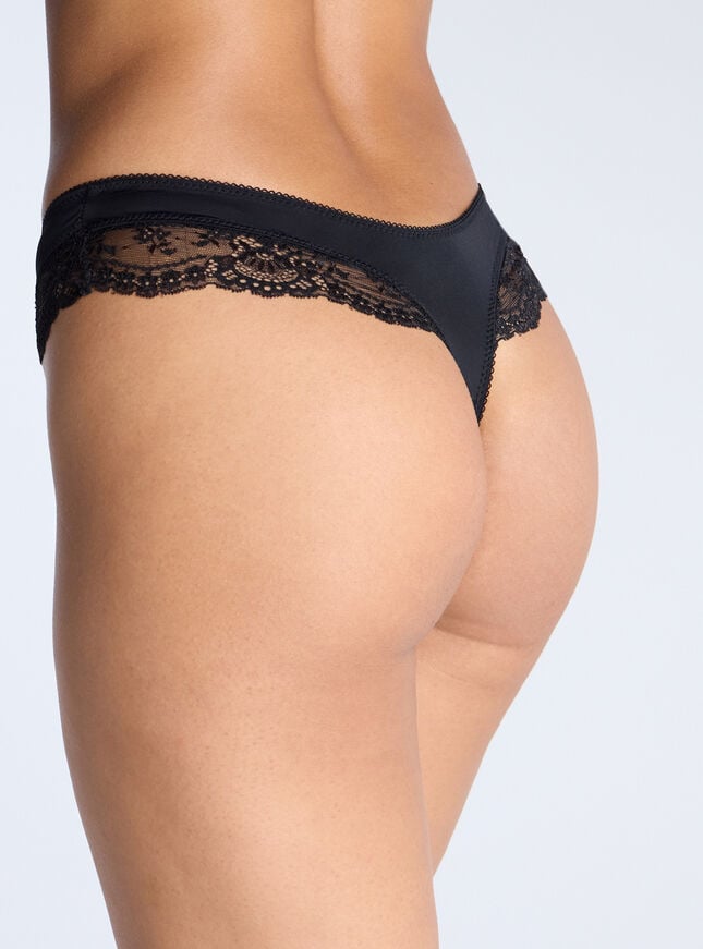 Boux Avenue Stella Microfibre Thong - Black