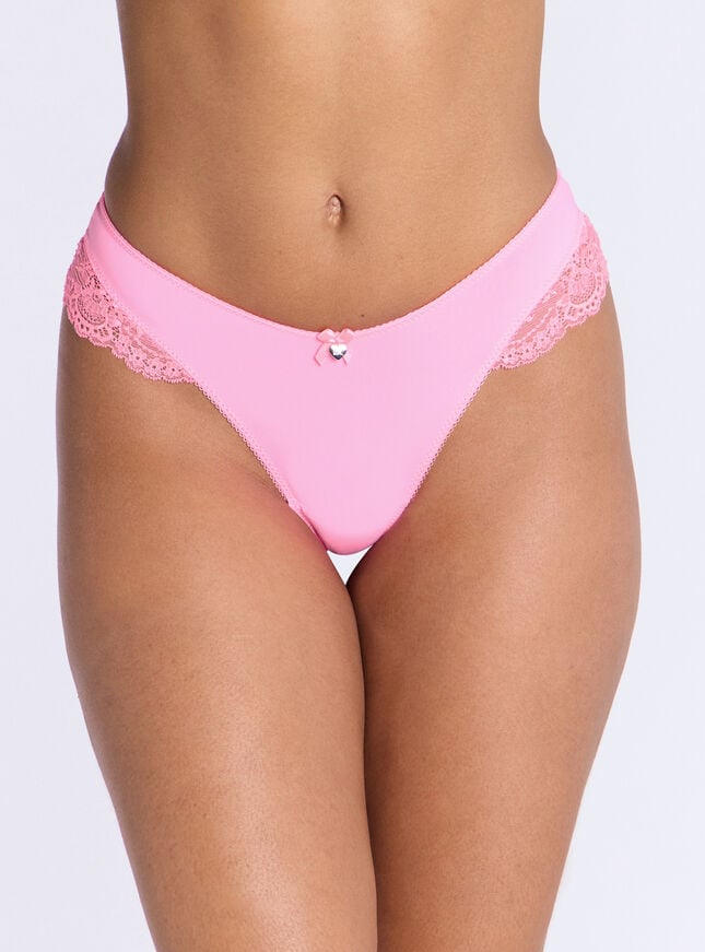 boux avenue Stella microfibre thong - Neon Coral